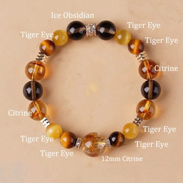 Citrine Topaz Tiger Eye Happiness Bracelet - 图片 3