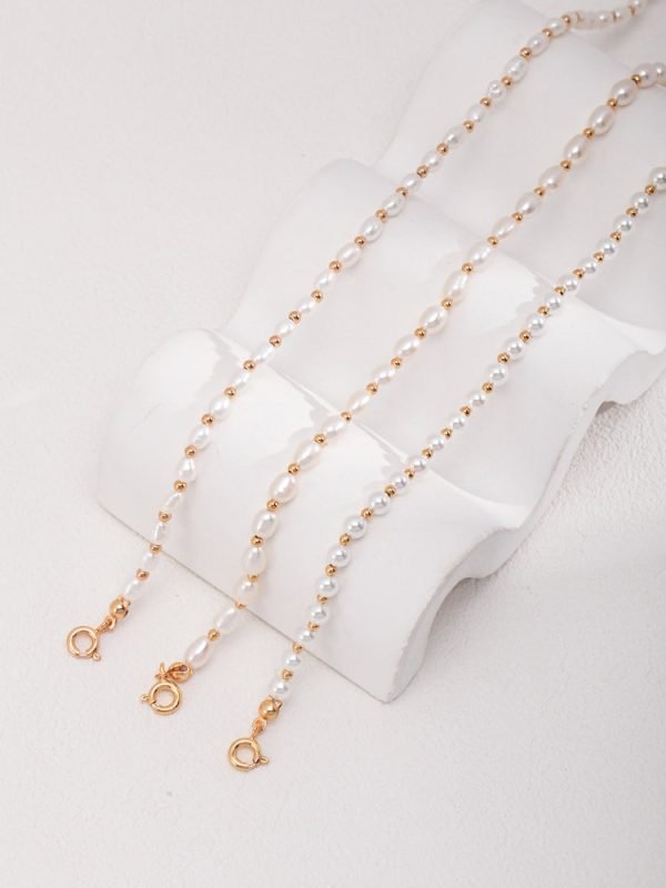 Vintage Gold Bead Pearl Necklace - 图片 6