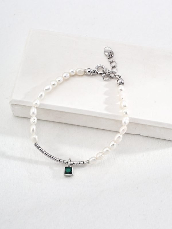 Green Zircon Pearl Bracelet. - 图片 3