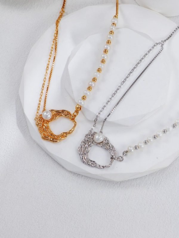 Liquid Metal Pearl Necklace - 图片 7