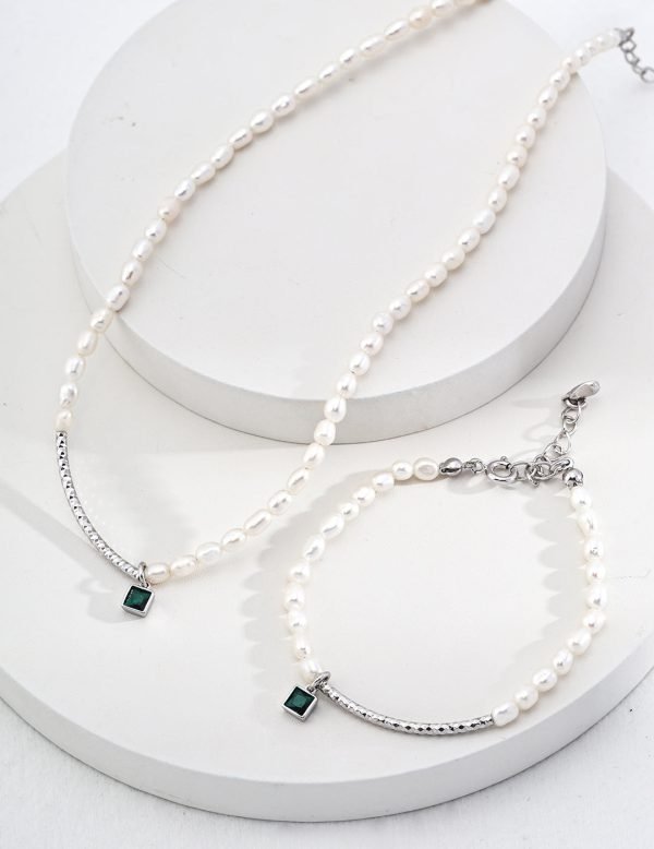 Green Zircon Pearl Bracelet. - 图片 6