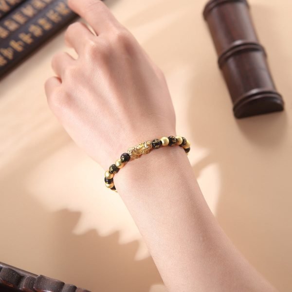 Black and Gold Feng Shui Beads Pixiu Charm - 图片 6