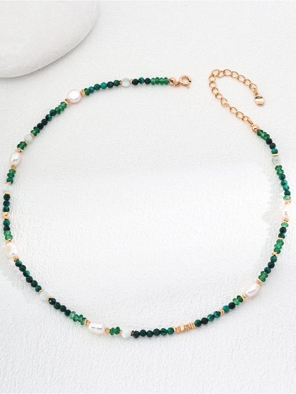 Malachite Pearl Necklace